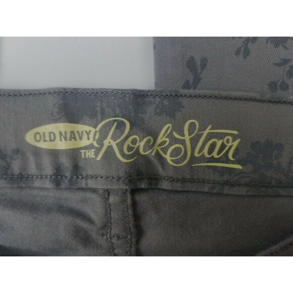 Old Navy Rockstar Jeans Womens Size 4 Skinny Low Rise Gray Floral Print Denim - Picture 4 of 5